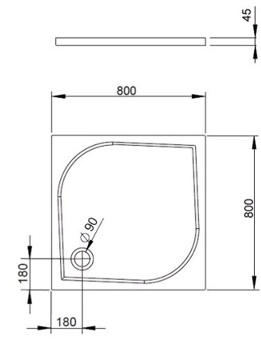 поддон Radaway Delos C 80x80 (SDC0808-01)