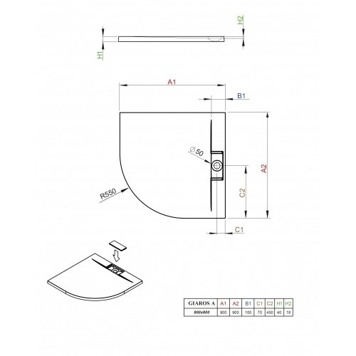 поддон Radaway Giaros A 90x90 (MKGA9090-03)