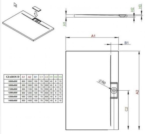 Поддон Radaway Giaros D 90x120 (MKGD1290-03)