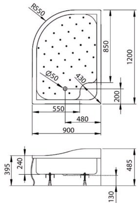 поддон Radaway Korfu E 120x90 левый (4E91240-03L)