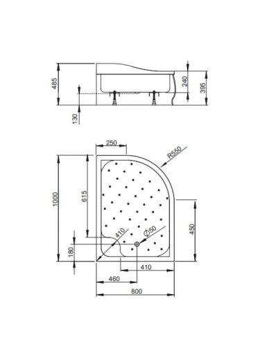 піддон Radaway Korfu Е правий 100x80 акрил (4E81400-03R)