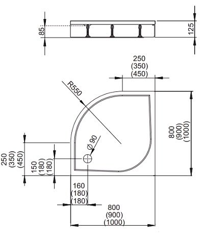 піддон Radaway Paros D 120x80 жовтий граніт (MBD8012-45-1)