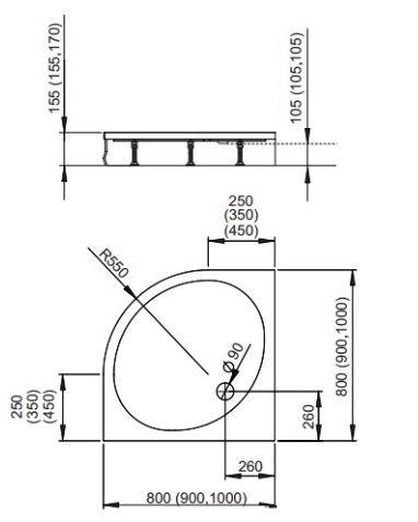 піддон Radaway Patmos B 90x90 акрил (4T99155-03)