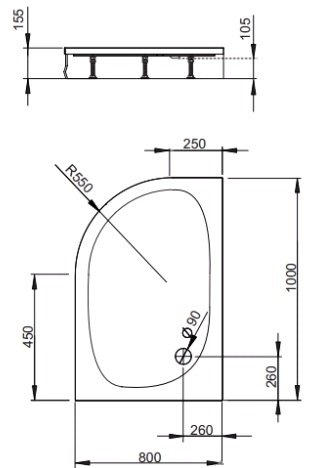 піддон Radaway Patmos E 120x90 правий (4P91217-03R)