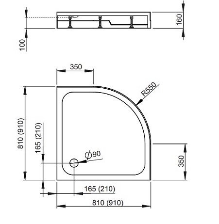 поддон Radaway Rodos A 80x80 акрил (4P88155-03)