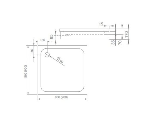 поддон Radaway Siros C 80x80 акрил (SBC8817-1)