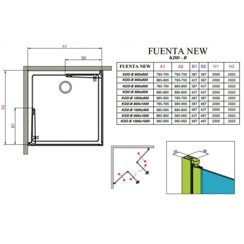 права частина кабіни Radaway Fuenta New KDD-B/R 90x200 скло прозоре (384071-01-01R)