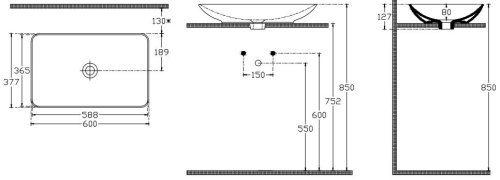 умывальник Isvea SistemaY Clear 60x37,7 (10SY50060 Mint)