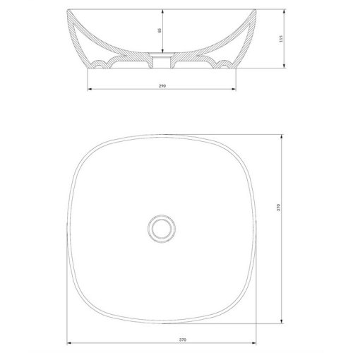 умывальник Omnires Portland 37x37 white (PORTLAND370BP)
