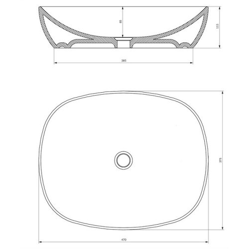 умывальник Omnires Portland 47x37 white (PORTLAND475BP)