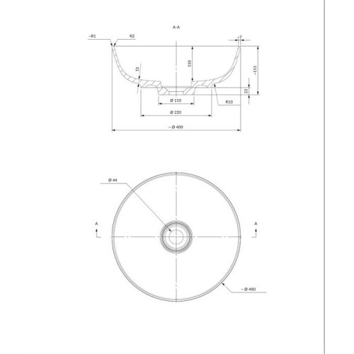 умивальник Omnires Silk 40x40 white matt (SILKR400BM)