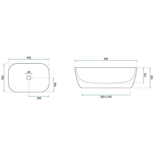 умывальник Rea Belinda 32,5x45,5 grey (REA-U8492)