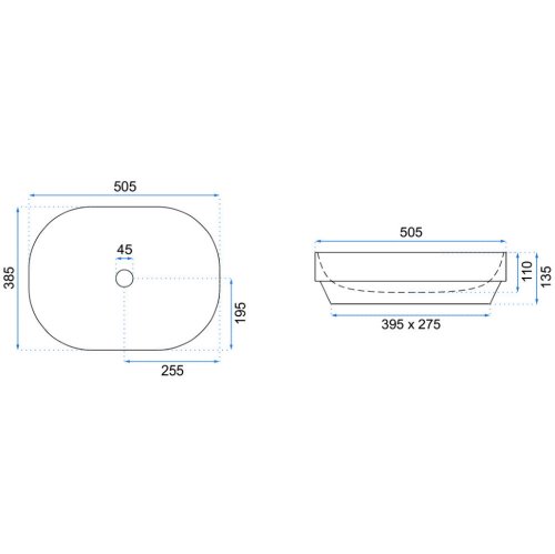 умывальник Rea Gizel 38,5x50,5 d.grey matt (REA-U9612)