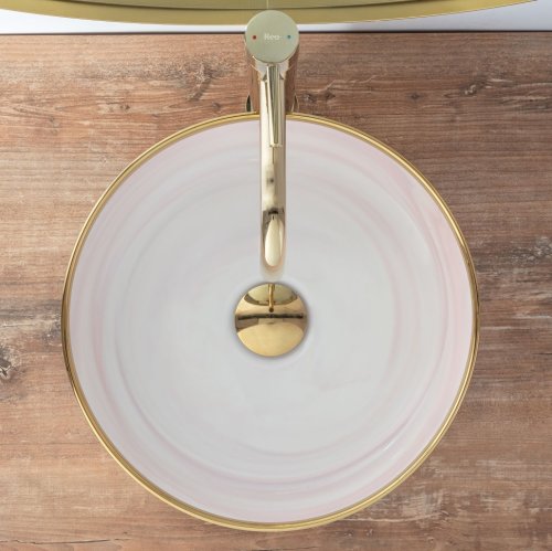 умывальник Rea Merida 41x34,5 pink (REA-U8549)