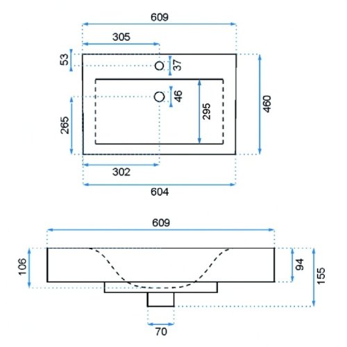 умывальник Rea Sara 46x60,9 белый (REA-U0158)