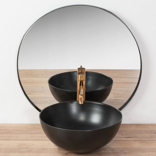 умывальник Rea Stella 36x36 черный матовый (REA-U1890)