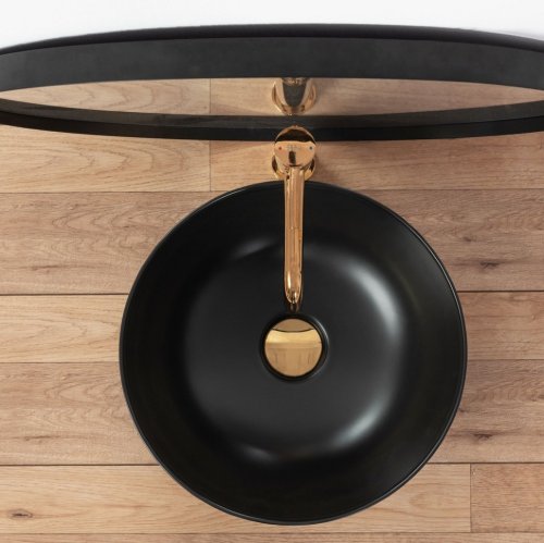 умывальник Rea Stella 36x36 черный матовый (REA-U1890)