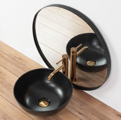 умывальник Rea Stella 36x36 черный матовый (REA-U1890)