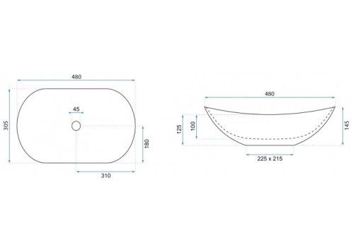 умывальник Rea Royal 48x30,5 Shiny Aiax (REA-U5063)