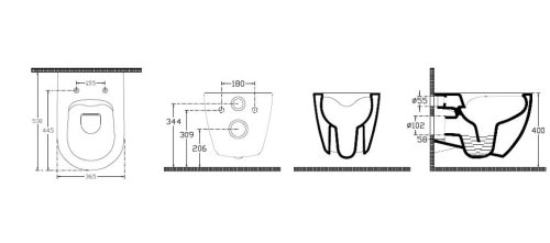 унитаз Isvea Infinity clearimPlus Wall Hung WC 365x530 (10NF02001 2S-Salmon)