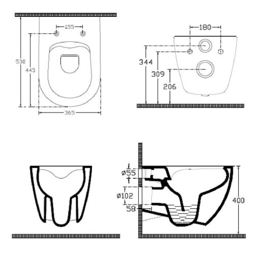унитаз Isvea Infinity без ободка, подвесной, белый (10NF02001)
