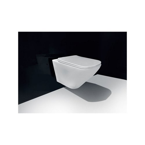 унитаз Rea Ivo Rimless без ободка, подвесной, сиденье дюропласт медленнопадающее (REA-C9201)