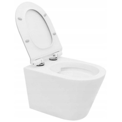 унитаз Rea Tomas подвесной, без ободка, сиденье дюропласт медленнопадающее (REA-C1257)