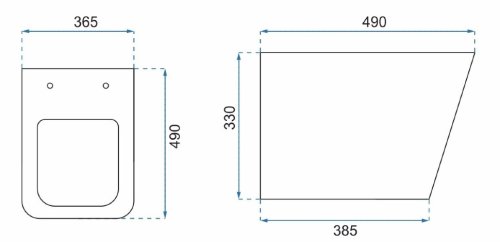 унитаз Rea Tomas подвесной, без ободка, сиденье дюропласт медленнопадающее (REA-C1257)