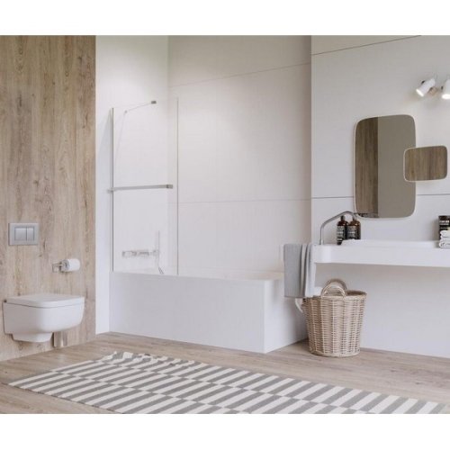 штора для ванны Radaway Idea PNJ 50 безопасное стекло, прозрачное, с вешалкой (10001050-01-01W)