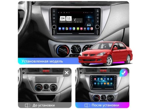 Штатна магнітола FORS.auto K100 для Mitsubishi Lancer IX (9 inch, grey) 2006