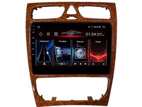 Штатная магнитола FORS.auto M100 для Mercedes Benz C-Class (W203)/CLK-Class (W209) (9 inch, wooden) 2002-2006