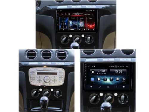 Штатная магнитола FORS.auto M200 для Ford S-MAX (9 inch, manual AC) 2007-2008