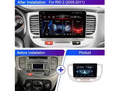 Штатна магнітола FORS.auto M200 для Kia RIO (9 inch) 2006+