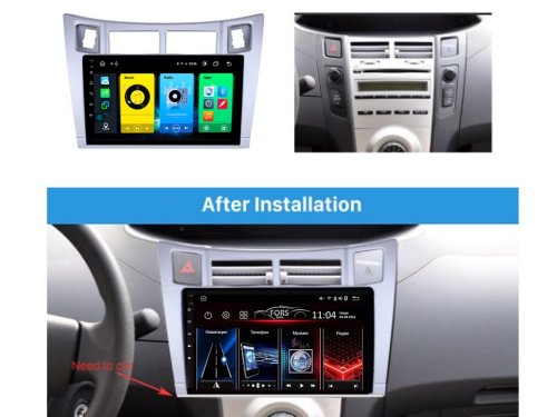 Штатная магнитола FORS.auto M100 для Toyota Yaris/Vitz/Platz (9 inch, silver) 2005-2011