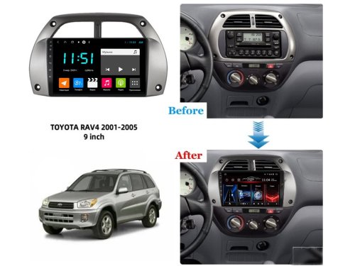 Штатна магнітола FORS.auto M150 для Toyota RAV4 (9 inch) 2001-2005