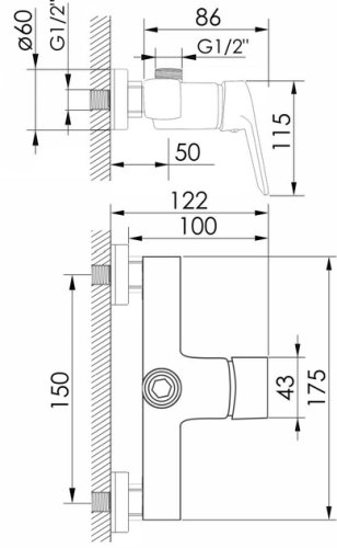 Смеситель для душа Imprese Krasa f03308601AA