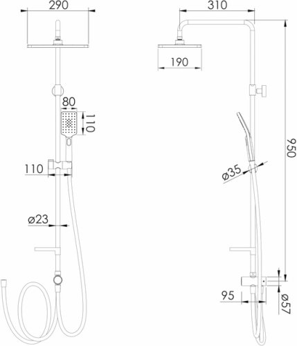 Душевая система Imprese Modus f03008201SW