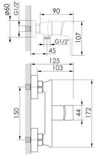 Смеситель для душа Imprese Jaro f03307301AA
