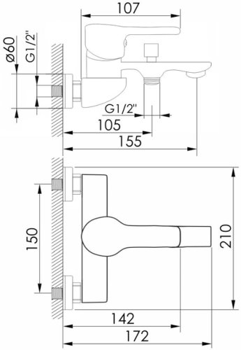 Смеситель для ванны Imprese Jaro f03207301AA