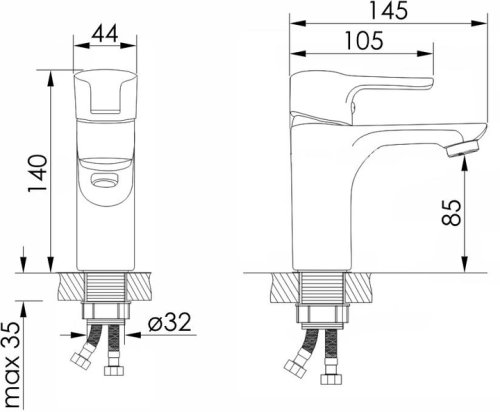 Смеситель для умывальника Imprese Jaro f03507301AA