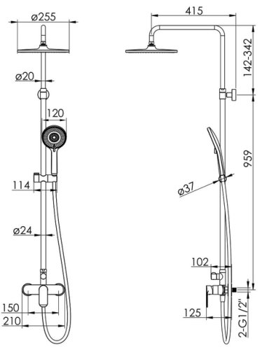 Душевая система Imprese Bila Desne T-15263SR