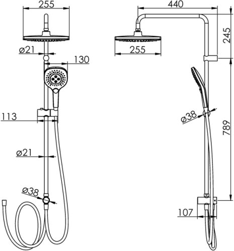 Душевая система Imprese Bila Desne T-00260SQ