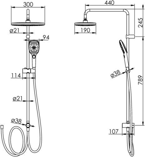 Душевая система Imprese Bila Desne T-00300SQ