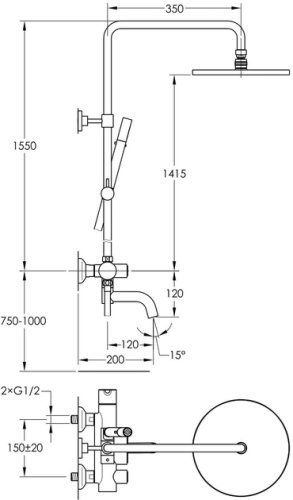 Душевая система Imprese Smart Click ZMK101901208
