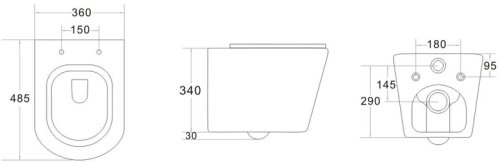 Унитаз подвесной Imprese Jess i11330MDG