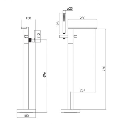Смеситель для ванны Imprese Deira ZMK122001060
