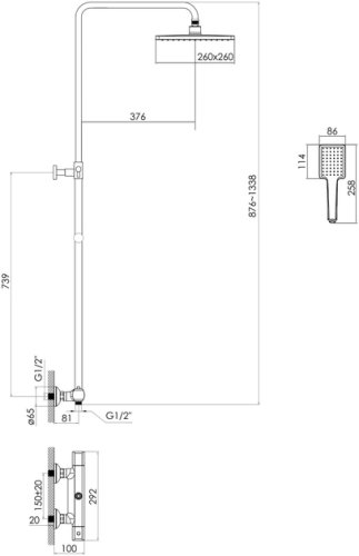Душевая система Imprese Centrum T-10415/1
