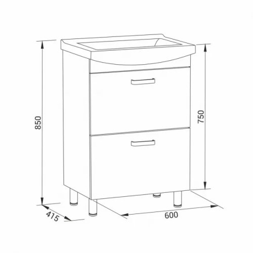 Тумба з умивальником RJ Fortuna-B RJFU015-0160WHSET