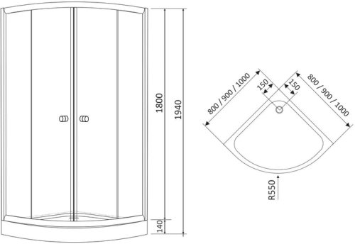 Душевая кабина RJ Tulip 100RZ081