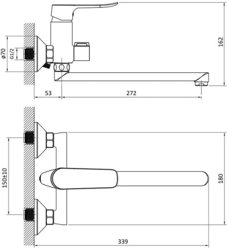 Смеситель для ванны RJ Slip RBZ090-9B